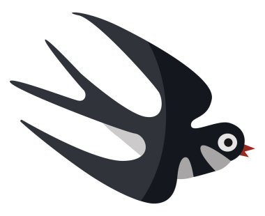 Uçan kırlangıç, illüstrasyon, beyaz arka plan üzerinde vektör.