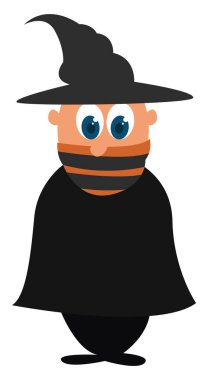 Sihirbaz, illüstrasyon, beyaz arkaplan vektörü.