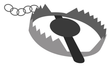 Ayı tuzağı, illüstrasyon, beyaz arkaplan vektörü.