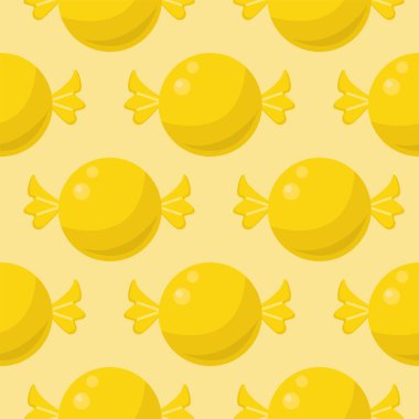 Sarı şeker deseni, illüstrasyon, beyaz arkaplanda vektör.