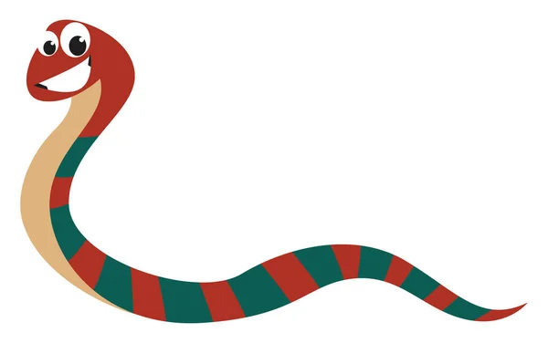 Полосатая Змея Иллюстрация Вектор Белом Фоне — стоковый вектор