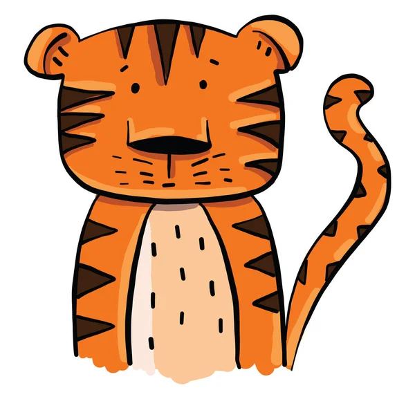 オレンジ色の虎 イラスト 白い背景のベクトル — ストックベクタ