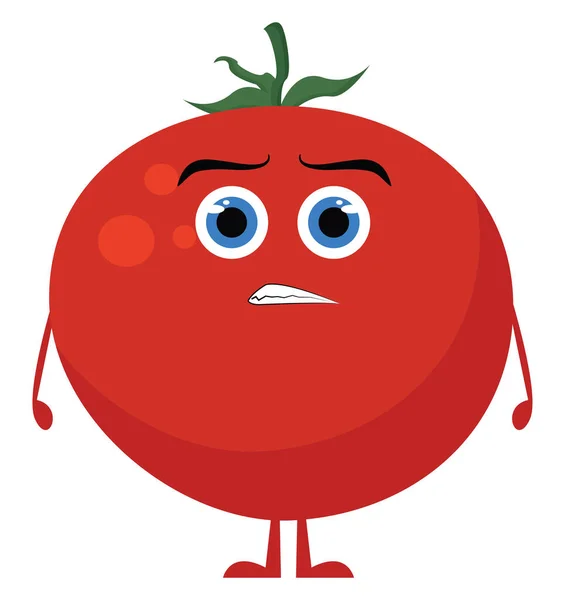 怒っているトマト イラスト 白い背景のベクトル — ストックベクタ