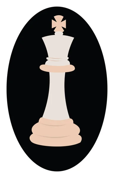 白いチェスキングイラスト白い背景のベクトル — ストックベクタ