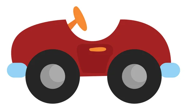 Brinquedo Carro Vermelho Ilustração Vetor Sobre Fundo Branco — Vetor de Stock