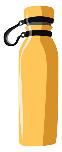 Жовтий Термос Ілюстрація Вектор Білому Тлі — стоковий вектор