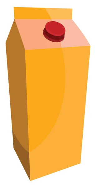 Orange Kotak Susu Ilustrasi Vektor Pada Latar Belakang Putih - Stok Vektor