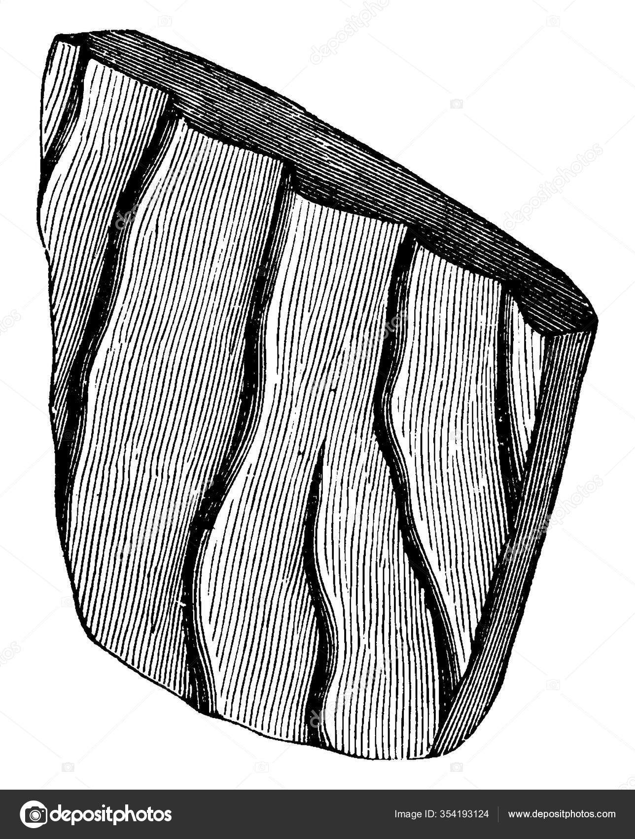 砂岩によく見られる流れ水によって泥や砂の中に作成されたマーク それにリップルマーク石の3つの画像を表示 ヴィンテージライン図面や彫刻 ストックベクター  ©Morphart 354193124