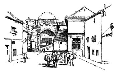 Roma köprüsünün sonundaki kapı, M.Ö. birinci yüzyılın başlarında Guadalquivir nehrinin karşısına Cordoba, Endülüs, Güney İspanya 'nın tarihi merkezinde, klasik çizim ya da resimleme ile inşa edilmiştir..