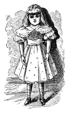 Yarısı suyun içinde, yarısı suyun dışında kalmış bir ördek. Su o kadar berrak ki ördek bacakları suyun içinde de görülebilir. Klasik çizim ya da gravür çizimi.