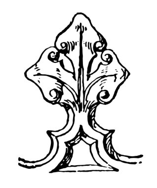 Arundel Kilisesi, dikey stil, İngiliz Gotik, yaprak, vintage çizgi çizme veya oyma illüstrasyon cresting.