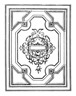 Geometrik çerçeve var geleneksel çerçeve tasarımı, vintage çizgi çizme veya oyma illüstrasyon.