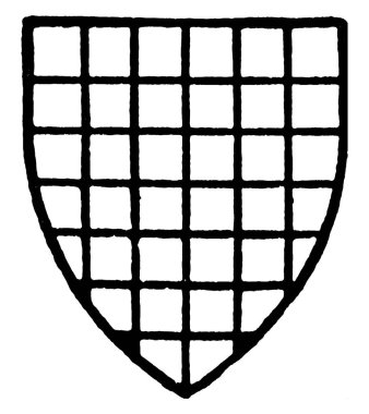 Warenne çap Checky altın ve gök mavisi, çizim veya şekil oyma vintage çizgi.