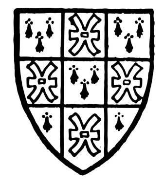 Değirmen-rinds adı bir değirmen taşı-fer de moline, vintage çizgi çizme veya oyma illüstrasyon demirden.