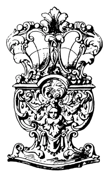 Imagen Representa Cama Renacentista Que Era Francesa Tenía Una Cabecera — Vector de stock