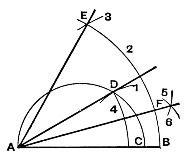 Bild Som Visar Metoden För Att Konstruera Liksidig Triangel Där — Stock vektor