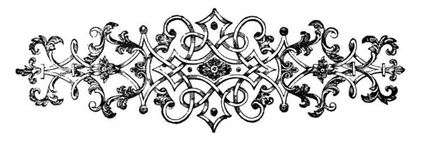 Декоративне Оформлення Листя Квітів Різними Лініями Розташування Малювання Вінтажної Лінії — стоковий вектор