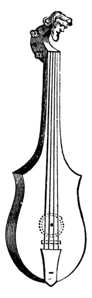 Vecchio Strumento Corde Come Violino Con Tre Corde Accordate Quinti — Vettoriale Stock