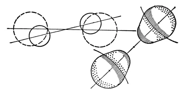 結晶学では 7つの結晶系の1つである ここに示すのは 単結晶ヴィンテージラインの描画や彫刻イラストの交差分散です — ストックベクタ