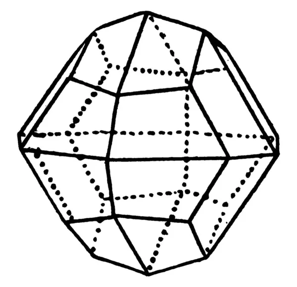 Der Geometrie Ist Ein Viereckiges Dodekaeder Jedes Polyeder Mit Zwölf — Stockvektor