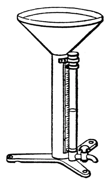 Instrument Servant Mesurer Quantité Pluie Aide Tube Cylindrique Cuivre Entonnoir — Image vectorielle