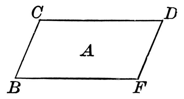 Uma Ilustração Paralelogramo Com Vértices Rotulados Mostrando Três Tamanhos Diferentes — Vetor de Stock