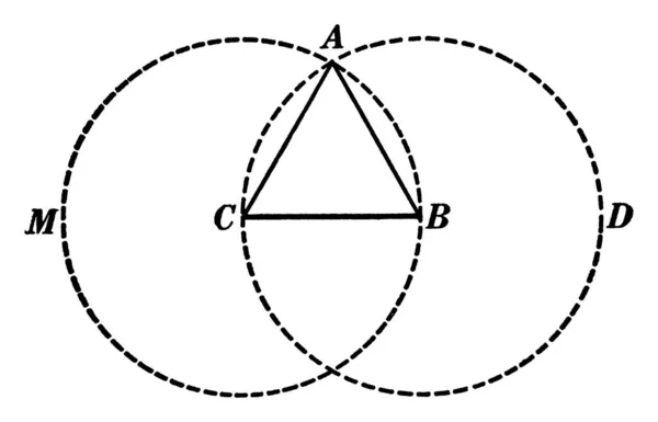 Illustrazione Che Viene Utilizzata Mostrare Come Costruire Triangolo Equilatero Con — Vettoriale Stock