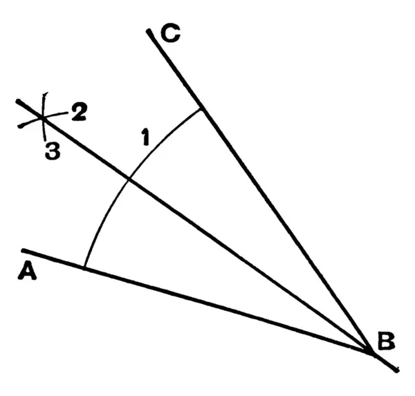 Una Imagen Que Muestra Método Para Bisecar Ángulo Dibujo Línea — Vector de stock