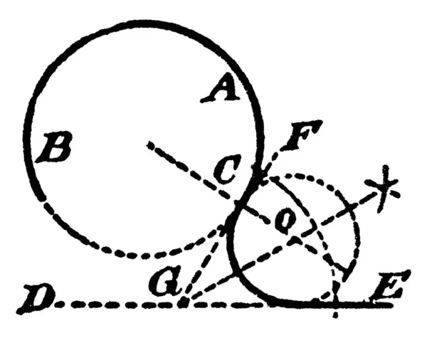 Illustration Som Visar Hur Man Konstruerar Centrum Och Radie Cirkel — Stock vektor