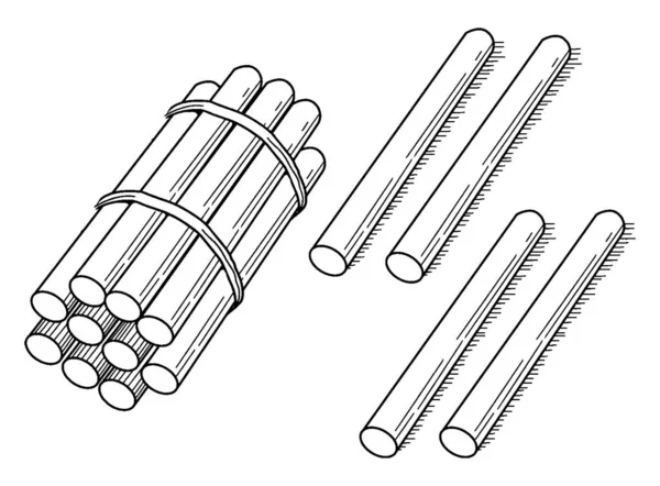 Una Representación Típica Paquete Palos Agrupados Decenas Que Pueden Utilizar — Vector de stock