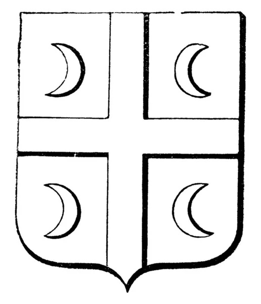 Wappen Serbiens Hat Ein Kreuzband Der Mitte Und Vier Halbmonde — Stockvektor