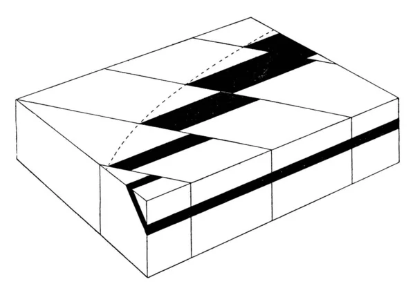 Vetésforgók Félhold Alakú Eltolódásának Alapkőzet Látható Expozíciójának Szemléltetésére Szolgáló Diagram — Stock Vector