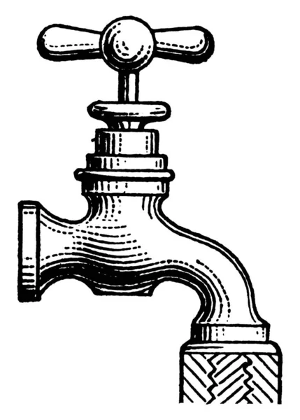 Una Representación Típica Grifo Agua Agua Suministrada Grifo Utilizada Para — Vector de stock