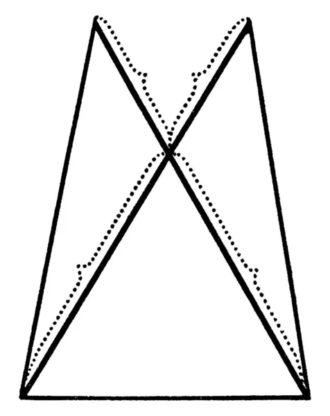 Misurano Segmenti Uguali Triangolo Isoscele Linee Che Uniscono Estremità Questi — Vettoriale Stock