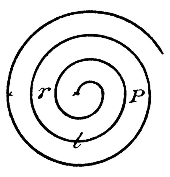 Curva Espiral Una Curva Radio Gradualmente Creciente Que Permite Una — Vector de stock