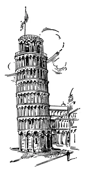 Leaning Tower Pisa Showing Three Different Size Images Pisa Shows — Stock Vector