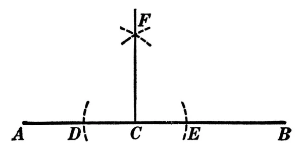 Representación Típica Construcción Geométrica Que Utiliza Para Crear Una Perpendicular — Vector de stock