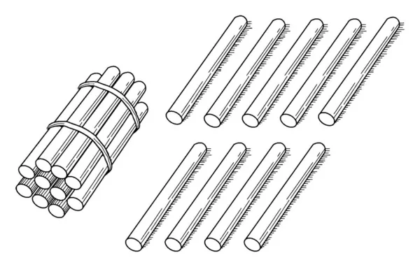 Una Representación Típica Paquete Palos Agrupados Decenas Que Pueden Utilizar — Vector de stock