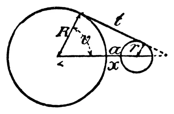 Modelo Círculos Con Líneas Tangentes Diámetros — Vector de stock