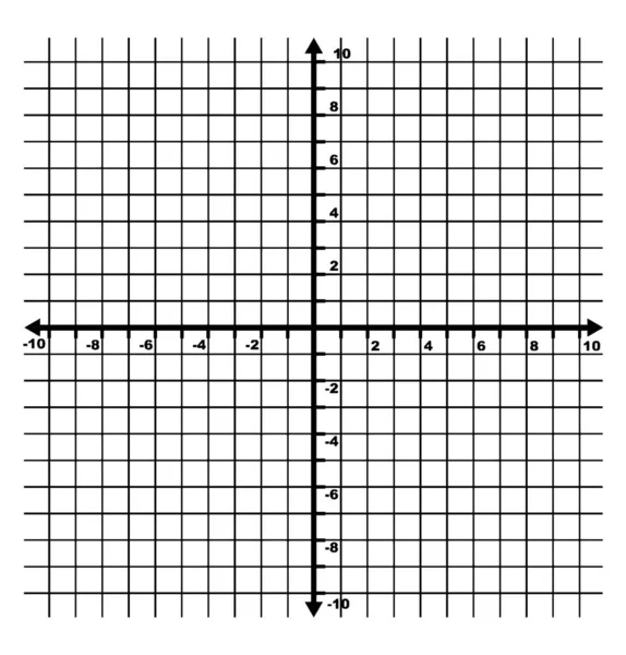 Grid Graph Grid Lines Shown Cartesian Coordinate System Even Increments — Stock Vector