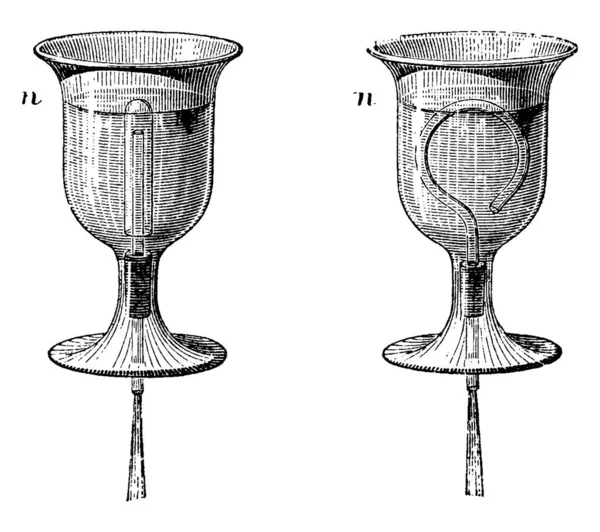 Eine Tasse Oder Vase Mit Hakenförmigem Rohr Der Mitte Oft — Stockvektor