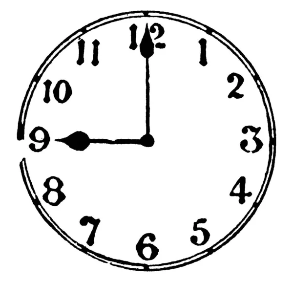 Una Representación Típica Reloj Pared Forma Redonda Que Muestra Punto — Archivo Imágenes Vectoriales