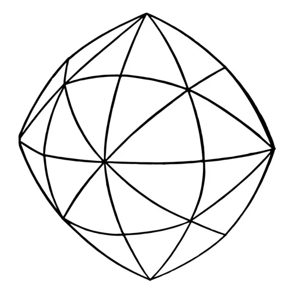 Este Diagrama Representa Diamante Desenho Linha Vintage Gravura Ilustração — Vetor de Stock