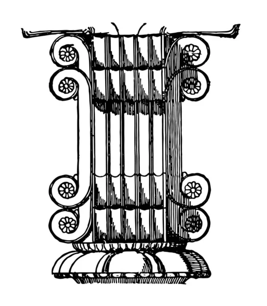 페르시아어 아키텍처는 페르세폴리스 빈티지 그림에서 자본의 Volutes — 스톡 벡터