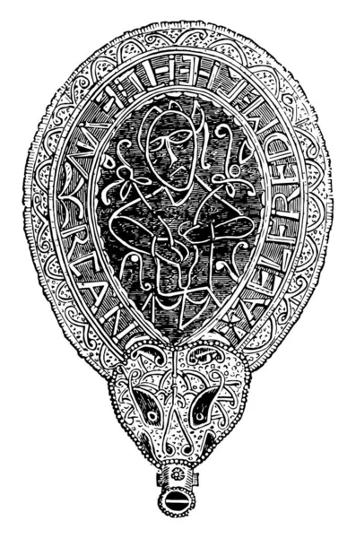 Жемчужина Альфреда Орнамент Золота Винтажного Рисунка Гравировки — стоковый вектор