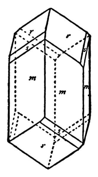 Este Diagrama Representa Cristal Dioptasa Dibujo Línea Vintage Ilustración Grabado — Archivo Imágenes Vectoriales