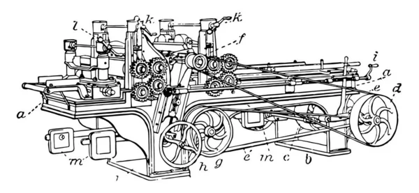 Ilustracja Przedstawia Strugania Maszyna Który Jest Używany Strugania Duże Bloki — Wektor stockowy
