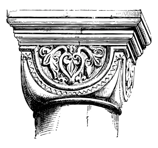 Cesta Capital Catedral Gurk Entrelazado Bandas Tejido Dibujo Línea Vintage — Archivo Imágenes Vectoriales