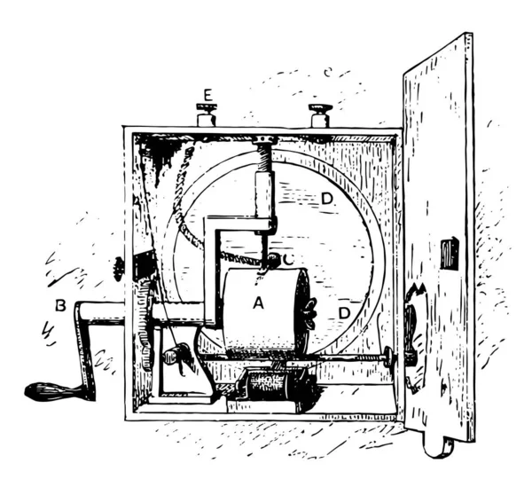 Esta Ilustração Representa Função Chemical Telephone Desenho Linha Vintage Gravura —  Vetores de Stock