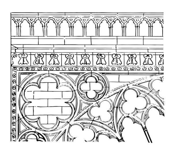 Kereszthajó Faragás Kereszthajó Notre Dame Szűzanya Chartres Gyakorolni Egy Erős — Stock Vector